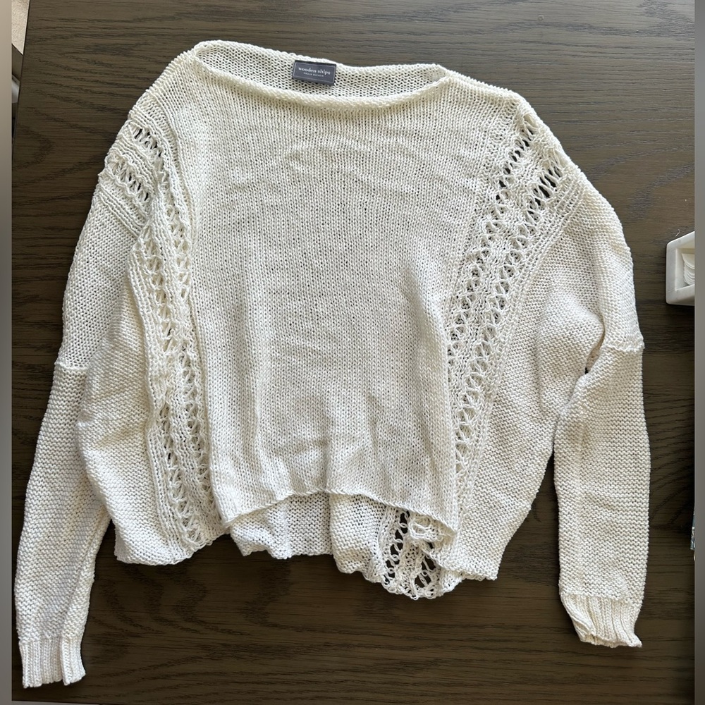 Wooden Ships Cream Knit Sweater